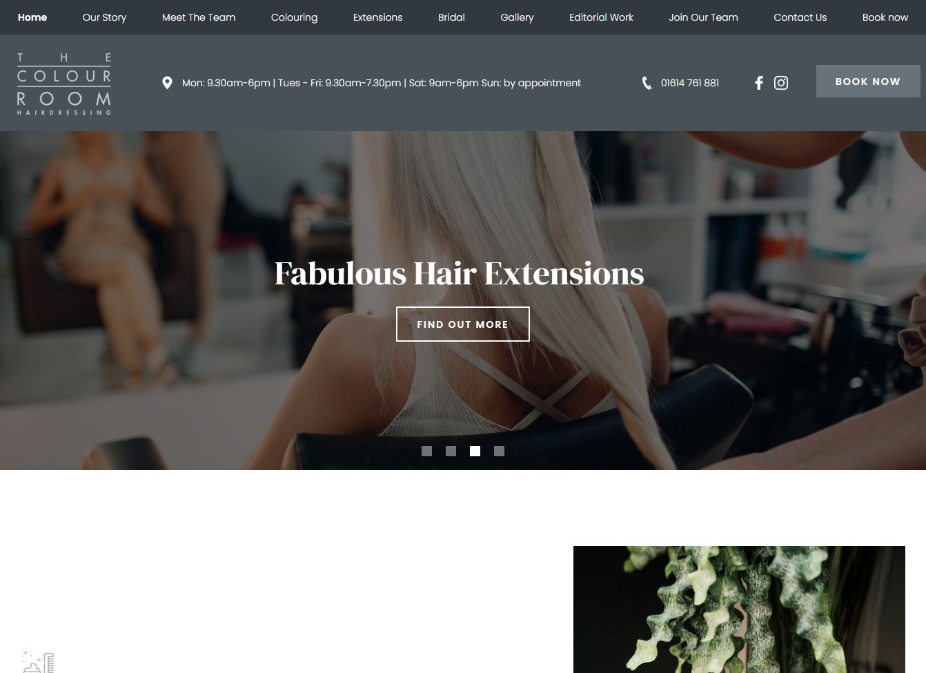 The Colour Room hair salon website
